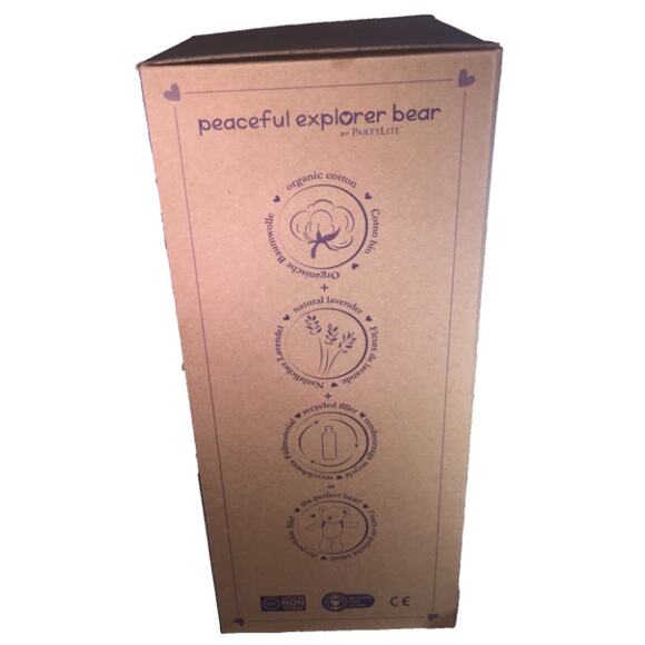 Partylite Peaceful Explorer Bear with Lavender Heart Backpack - NEW in box - Picture 4 of 5